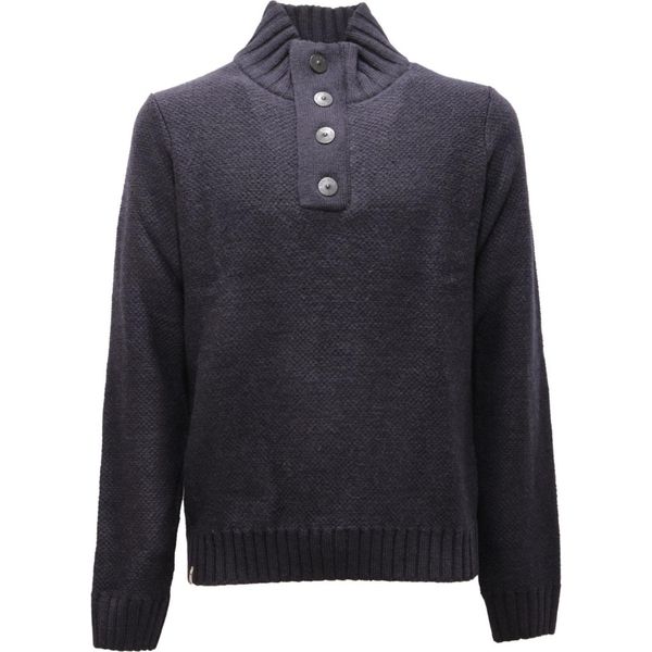 1095AL Maglione Uomo Fred Mello Man Mid Zip Wool Blend Sweater Blue-image