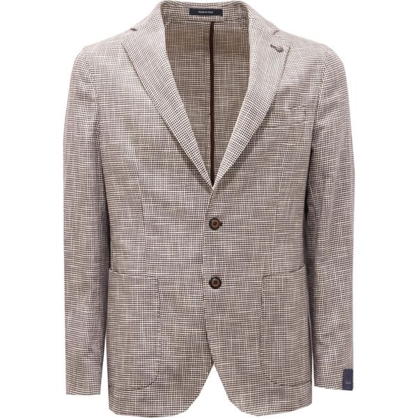 8145AG Giacca Uomo Angelo Nardelli/Bastianello Brown Pied De Poule Jacker Men-image
