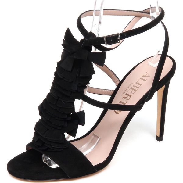 F1810 Sandalo Donna Black Alberto Gozzi Scarpe Suede Sandal Shoe Woman-image