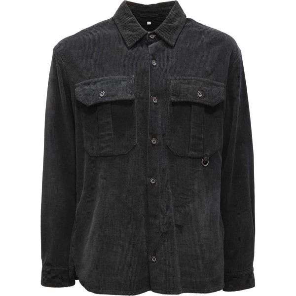 9872Au Camicia Velluto Uomo Paolo Pecora Man Garment Dyed Velvet Shirt-image