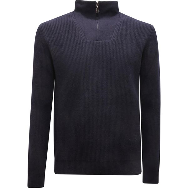 8959Av Maglione Uomo Alpha Studio Man Wool Mid-Zip Sweater-image