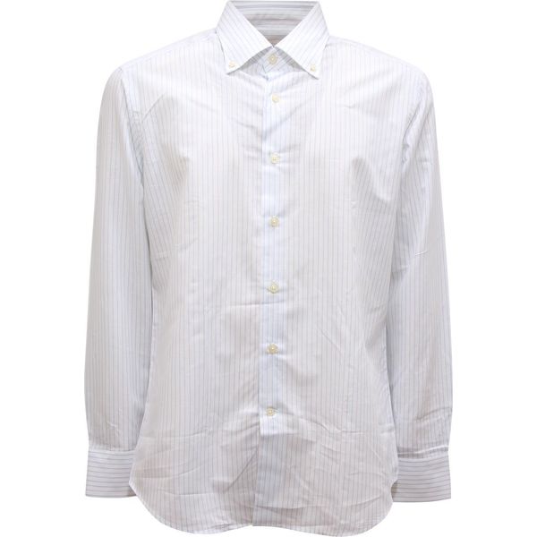 L0213 Camicia Uomo Bordoni Man Striped Cotone/Linen Shirt-image