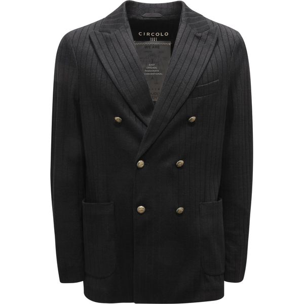 I6883 Giacca Doppiopetto Uomo Circolo Man Linen/Cotone Jacket Black-image