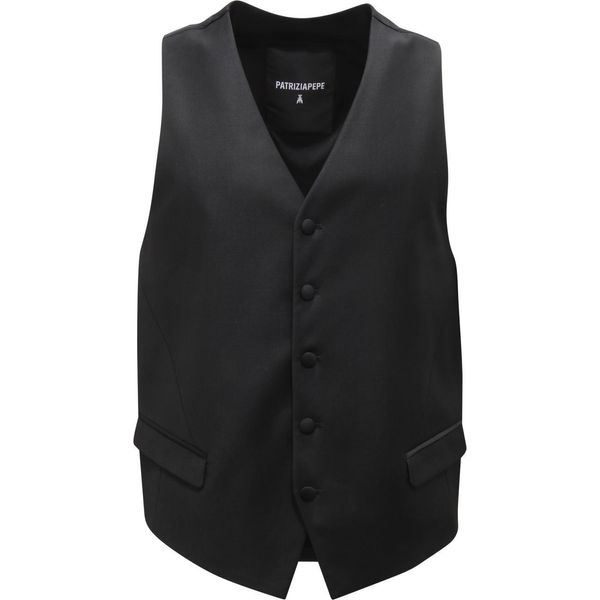M2586 Gilet Uomo Patrizia Pepe Man Wool Blend Waistcoat Black-image