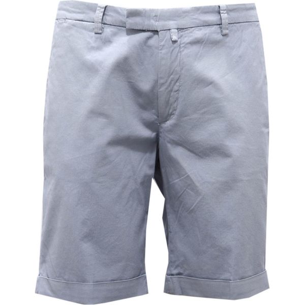 6216AH Bermuda Uomo Briglia Light Blue Textured Cotone Shorts Man-image