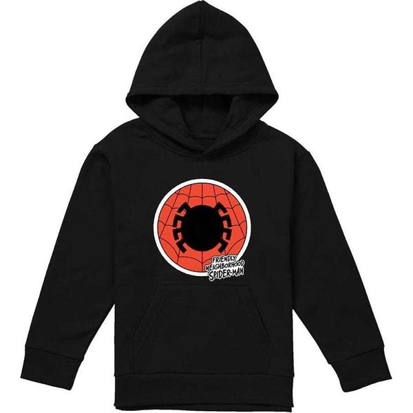 Spider-Man - Felpa Con Cappuccio "Friendly Neighbourhood"" Per Bambini, Pullover TV23294 (128) (Nero)"-image