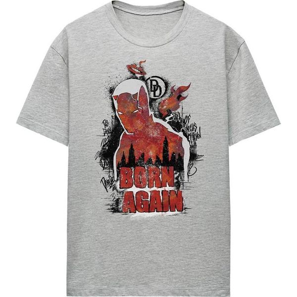 Daredevil - Maglietta "Born Again"" Da Donna, Screziata TV23225 (L) (Grigio Screziato)"-image