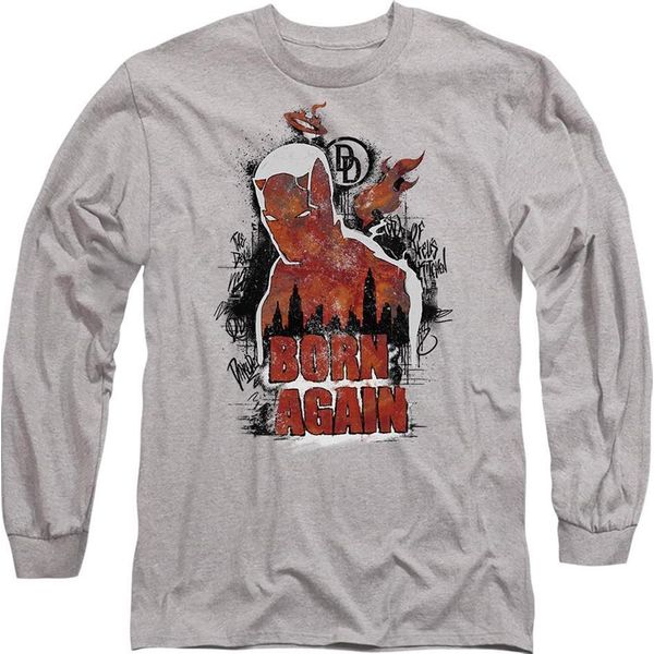 Daredevil - Maglietta "Born Again"" Per Uomo/Donna Unisex, Screziata, Manica Lunga TV23251 (Xxl) (Grigio Screziato)"-image