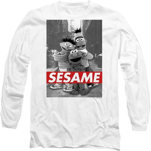 Sesame Street - Maglietta "Sesame"" Per Uomo/Donna Unisex, Manica Lunga TV22125 (Xl) (Bianco)"-image