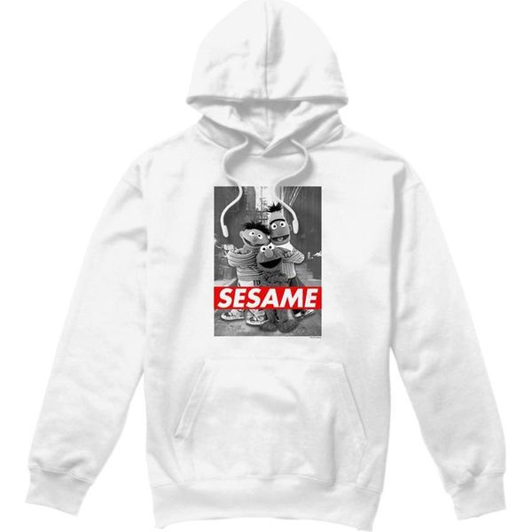 Sesame Street - Felpa Con Cappuccio "Sesame"" Per Uomo/Donna Unisex TV23250 (L) (Bianco)"-image