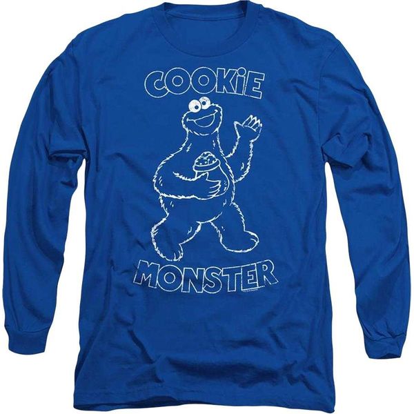 Sesame Street - Maglietta "Simple Cookie"" Per Uomo/Donna Unisex, Manica Lunga TV21282 (Xxl) (Blu Royal)"-image