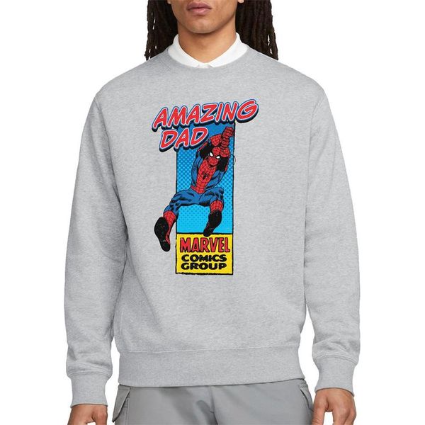 Marvel Comics - Maglietta Da Uomo "Amazing Dad"", Screziata, Festa Del Papà TV23614 (M) (Grigio Screziato)"-image