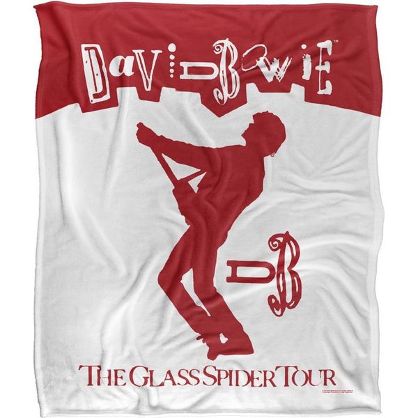 David Bowie - Coperta "The Glass Spider Tour"", Setosa E Morbida TV23810 (Taglia Unica) (Rosso/Bianco)"-image