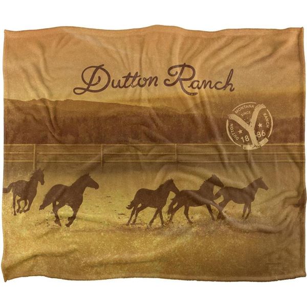 Yellowstone - Coperta Da Equitazione "Dutton Ranch"", Setosa, Supermorbida TV23679 (Taglia Unica) (Colorato)"-image