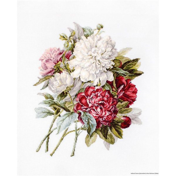 Luca-S Set Per Punto Croce "Bouquet Di Peonie"", Schema Contato, 22,5X28,5Cm"-image