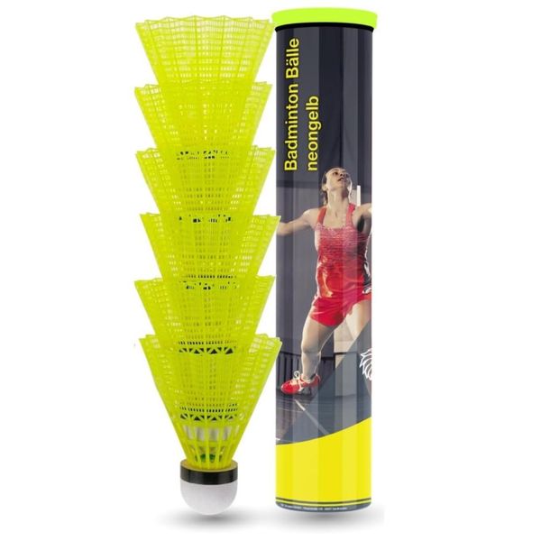 6X Palle Da Badminton Gialle Per L'allenamento E La Competizione Di Badminton-image