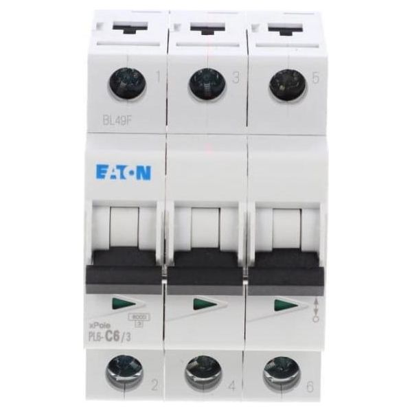 Interruttore Automatico Di Sovracorrente 3P C 6A 6Ka Ac PL6-C6/3 286598 Eaton-image