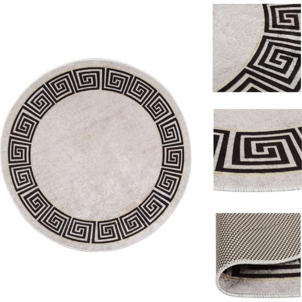 Vidaxl Tappeto Lavabile Beige Chiaro φ120 Cm Antiscivolo - Tappeti-image