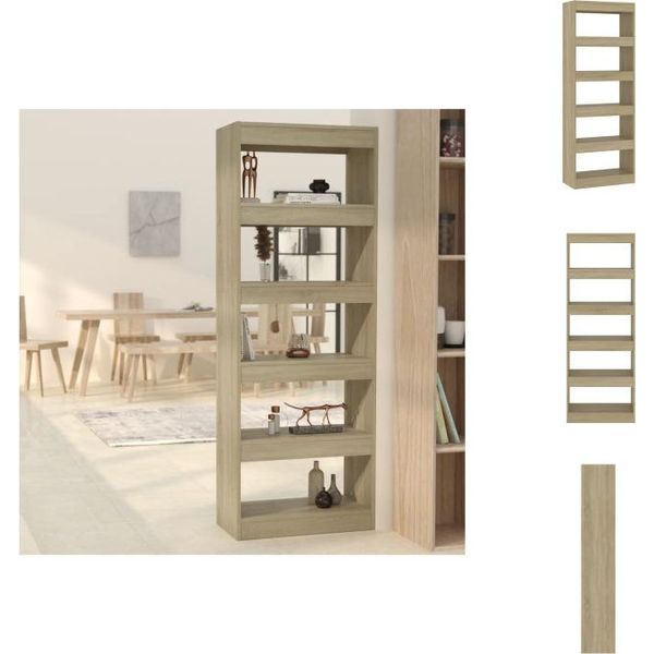 Vidaxl Libreria/Divisorio Sonoma Rovere 60X30X166 Cm In Legno - Librerie E Librerie-image