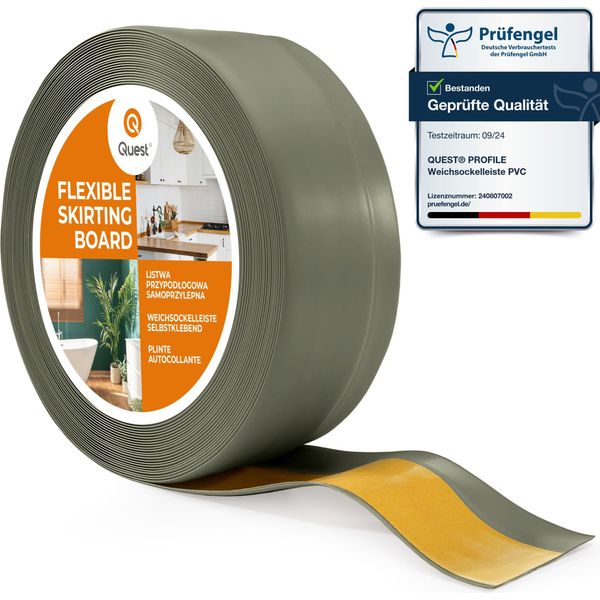 Quest Strisce Per Pavimenti In Pvc 50X20Mm, 5M, Strisce Autoadesive Per Pavimenti, Per Tutti I Tipi Di Superfici, Oliva-image
