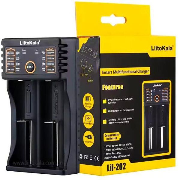 Liitokala Lii-202 Caricatore Universale Per Batterie Aaa 18650-image