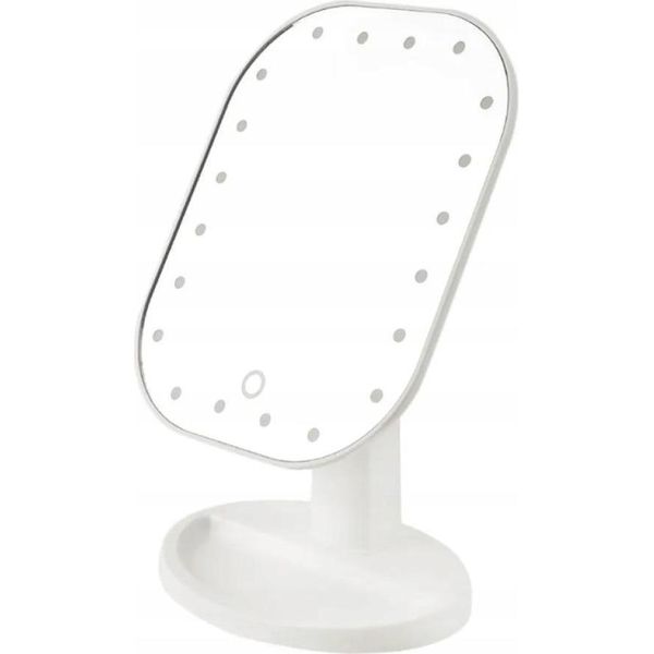 Specchio Cosmetico Illuminato 20 Led Ruotabile Bianco-image