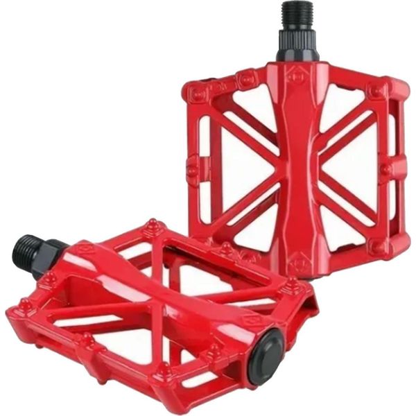 Pedali Per Mountain Bike In Lega Di Alluminio Stabile Design Cavo Leggero Ad Alta Resistenza Set Di Pedali Stradali Rosso-image