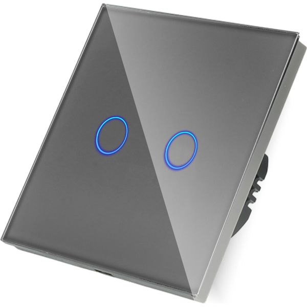 Doppio Interruttore Touch Wi-Fi + Bl Grigio Con N__-image