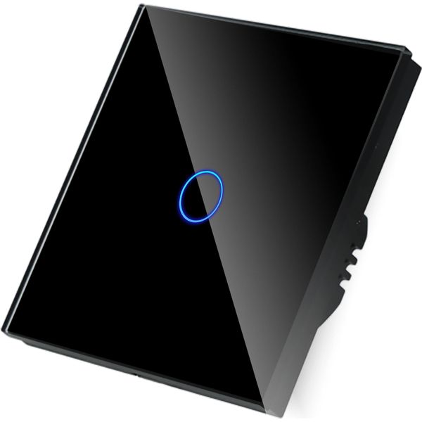 Interruttore Tattile Zigbee Singolo Nero Con N__-image