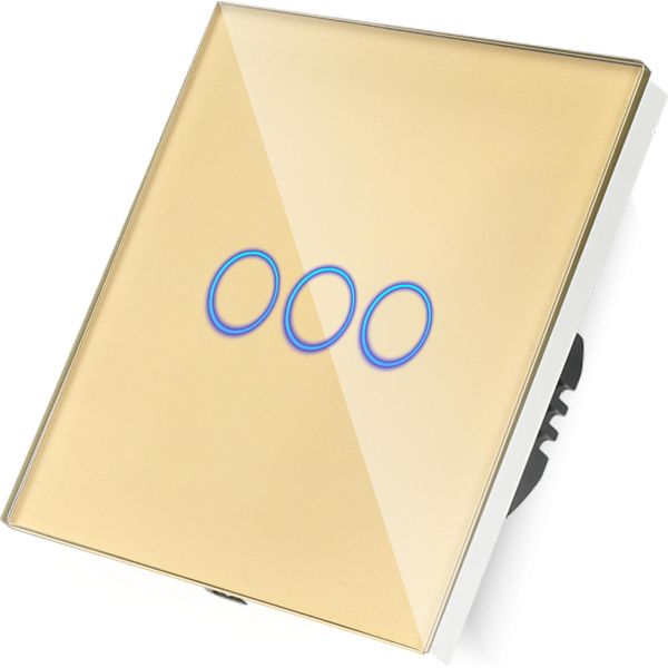 Interruttore A Sfioramento Wlan Triplo Gold Only Live Line__-image