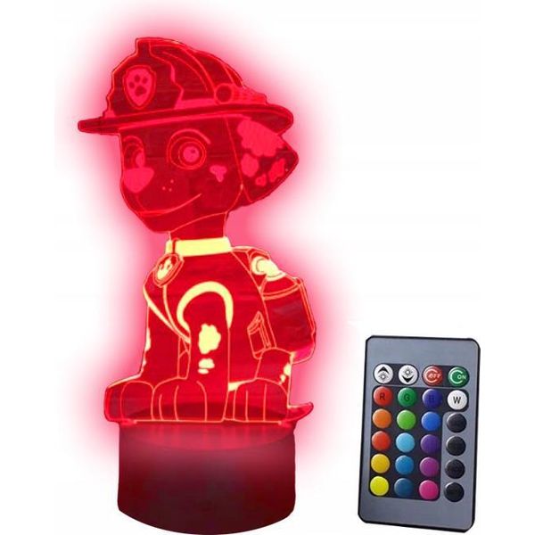 3D-Led-Lampe Paw Patrol Marshall Colore Misto + Fernbedienung-image