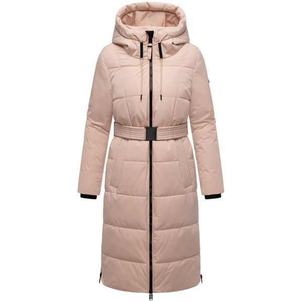 Steppmantel Navahoo "Herbstnebel 14", Damen, Gr. L (40), Orange (Hellorange), Obermaterial: 100% Polyester. Innenfutter: 100% Polyester. Wattierung: 100% Polyester. ÄRmelfutter: 100% Polyester, Figurumspielend Ca. Mitte Oberschenkel, Hoch Geschlossener Ausschnitt, Eng RippstrickbüNdchen, MäNtel Steppmantel, Langer Damen Wintermantel Mit TaillengüRtel-image