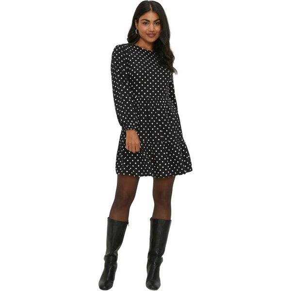 Dorothy Perkins - Miniabito Con Orlo A Balze Per Donna DP4329 (40 It) (Nero)-image