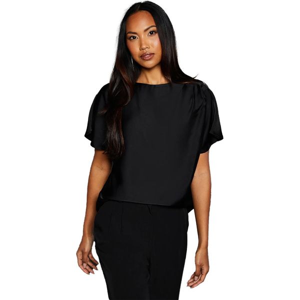 Principles - T-Shirt Spalla Drappeggiata Per Donna DH7867 (42 It) (Nero)-image
