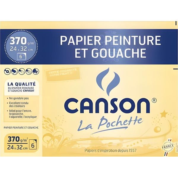 Canson C400065406 Canson Zeichenpapier "Gouache & Malerei"", 320 X 240 Mm"-image