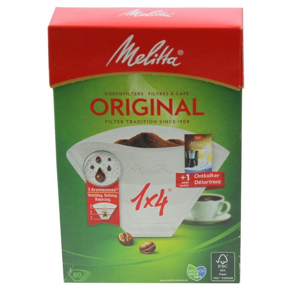 Melitta 6660932 Filtro Caffè 1X4 | 80 Pezzi| Per Macchine Da Caffè-image