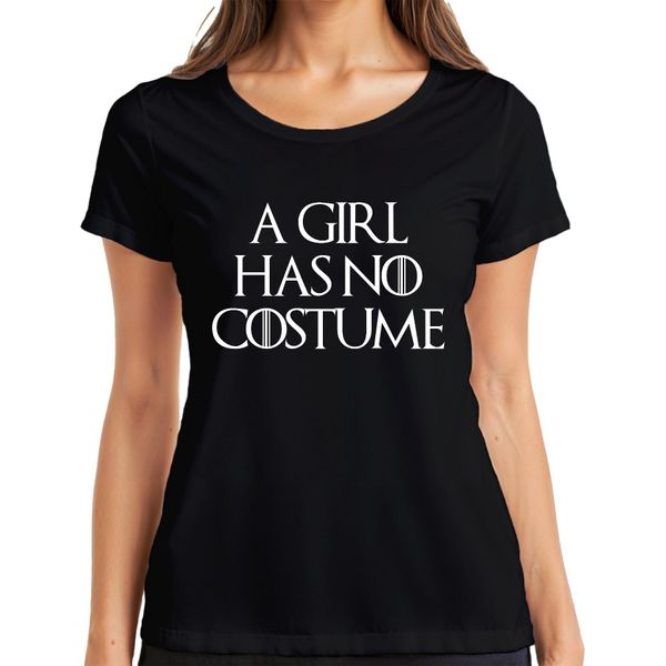 A Girl Has No Costume Halloween Saying Fantasy Parody Girls Ladies T-Shirt, Nero, Xl-image