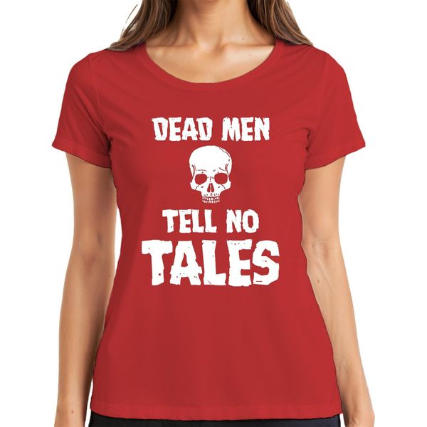 Dead Men Tell No Tales Pirate Skull Sailor Old Ladies T-Shirt, Rosso, 3XL-image