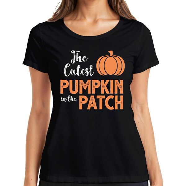La Zucca Più Carina Del Giardino Di Halloween KüRbis Baby Kinder Damen T-Shirt, Schwarz, 3XL-image