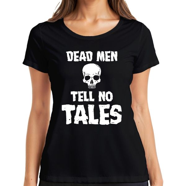Dead Men Tell No Tales Pirate Skull Sailor Old Ladies T-Shirt, Nero, 3XL-image