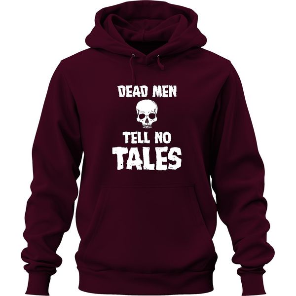 Dead Men Tell No Tales Pirate Skull Sailor Old Unisex Hoodie Hoodie, Burgundy, L-image