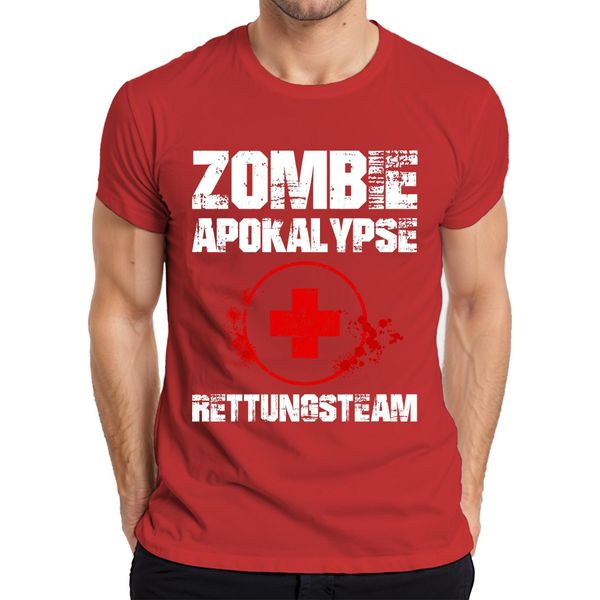 Maglietta Da Uomo Zombie Apocalypse Rescue Team Paramedic Emergency First Aid Blood, Rosso, Xl-image