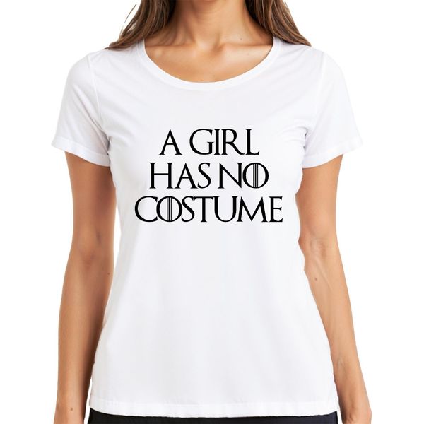 A Girl Has No Costume Halloween Saying Fantasy Parody Girls Ladies T-Shirt, Bianco, 3XL-image