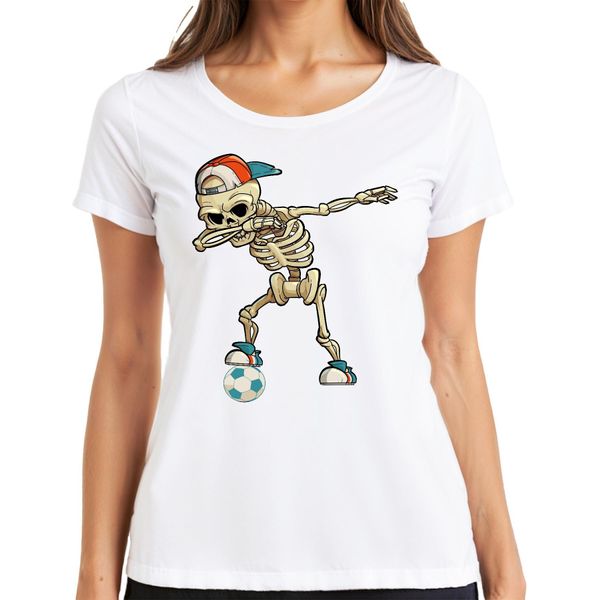 Dab Skeleton Football Cap Sneaker Streetwear Halloween Cool Sport Ladies T-Shirt, Bianco, 3XL-image