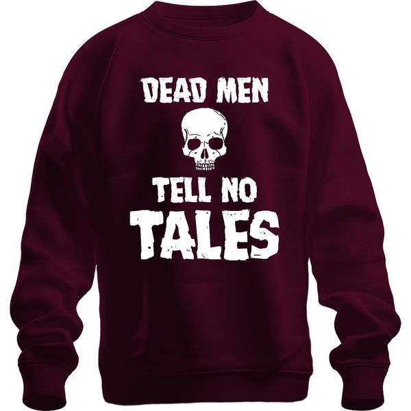 Dead Men Tell No Tales Pirate Skull Sailor Old Unisex Felpa Pullover, Borgogna, M-image