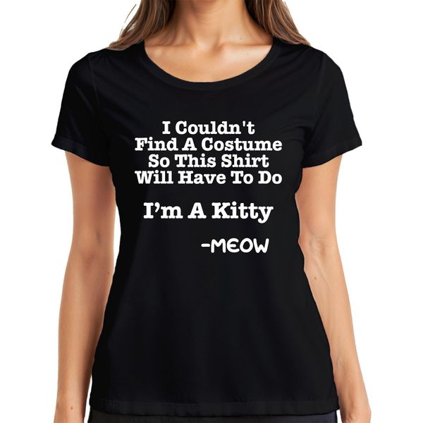 Non Ho Trovato Un Costume Sono Un Gattino Halloween Katze Lustig Damen Maglietta, Schwarz, Xl-image