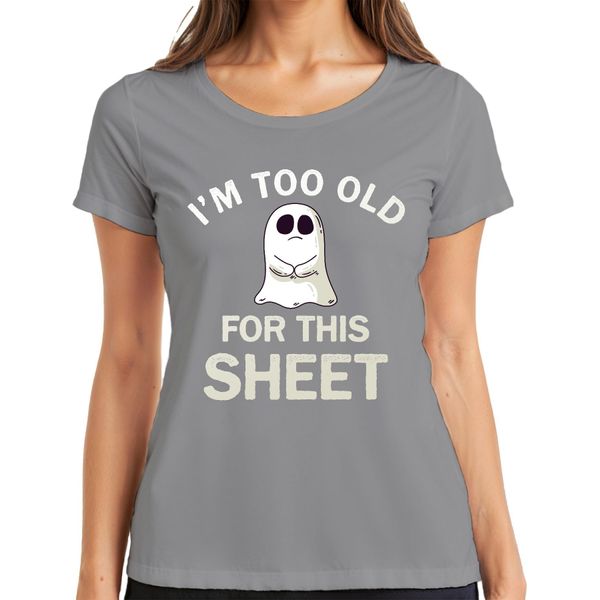 I'm Too Old For This Sheet Divertente Halloween Fantasma Dicendo Umorismo Signore T-Shirt, Grigio, Xxl-image