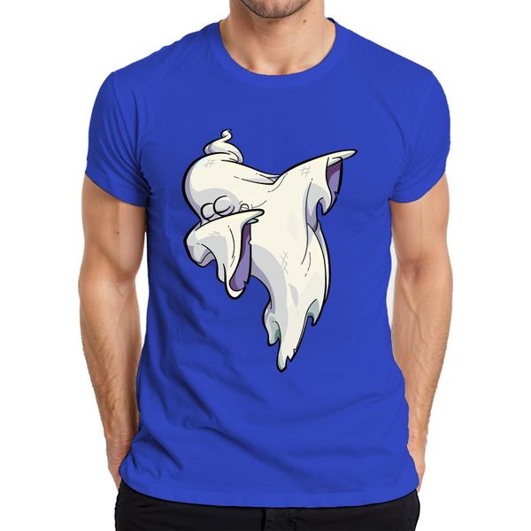 Maglietta Halloween Ghost Dab Cartoon Ghost Haunted House Spooky Dabbing Uomo, Blu, Xxl-image