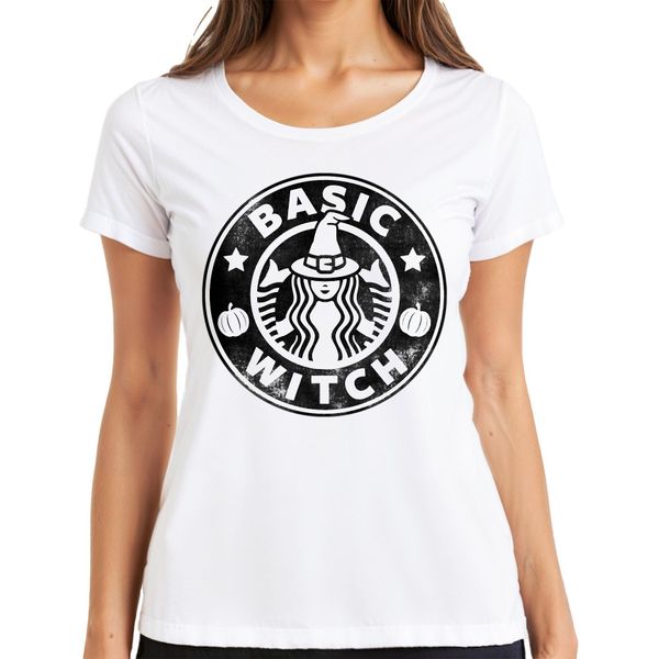 Basic Witch Strega Di Halloween Zucca Regalo Donna Divertente Maglietta Cool Donna, Bianco, M-image