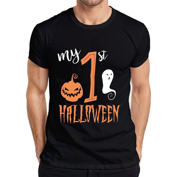 My 1St Halloween Baby First Year Pumpkin Ghost Sweet Pumpkin Face Maglietta Da Uomo, Nero, Xxl-image